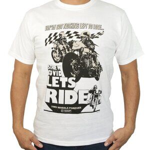 Men Graphic T "LETS RIDE" Single Barrel